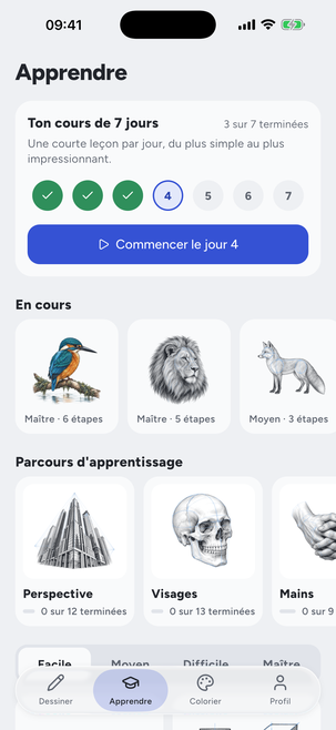 Le cours de 7 jours et les parcours