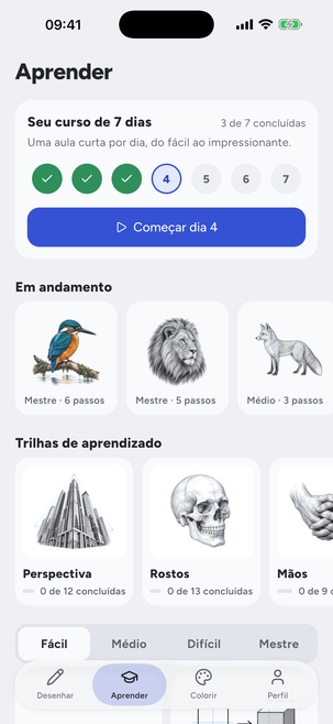 O curso de 7 dias e as trilhas de aprendizado
